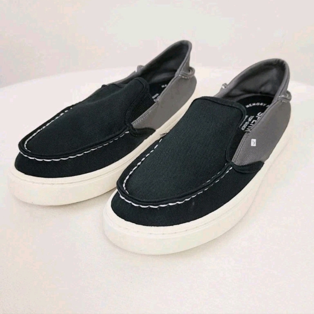 Sperry Kids Salty Washable Loafers Slip-on Shoes Size 4 Black Casual Easy Gray